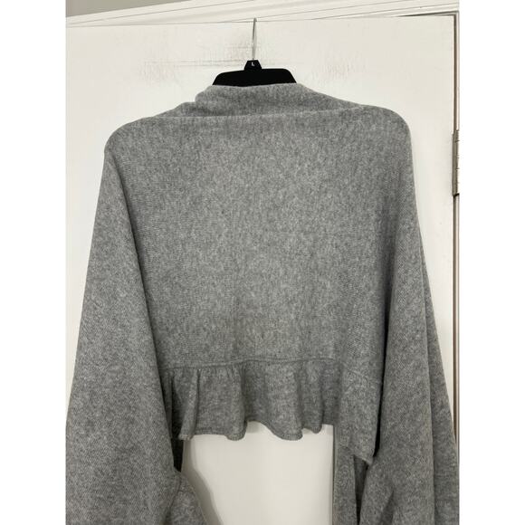 Precious Fibers 100% Cashmere Gray Ruffle Shawl/Scarf/Ruana One size New - Picture 9 of 13